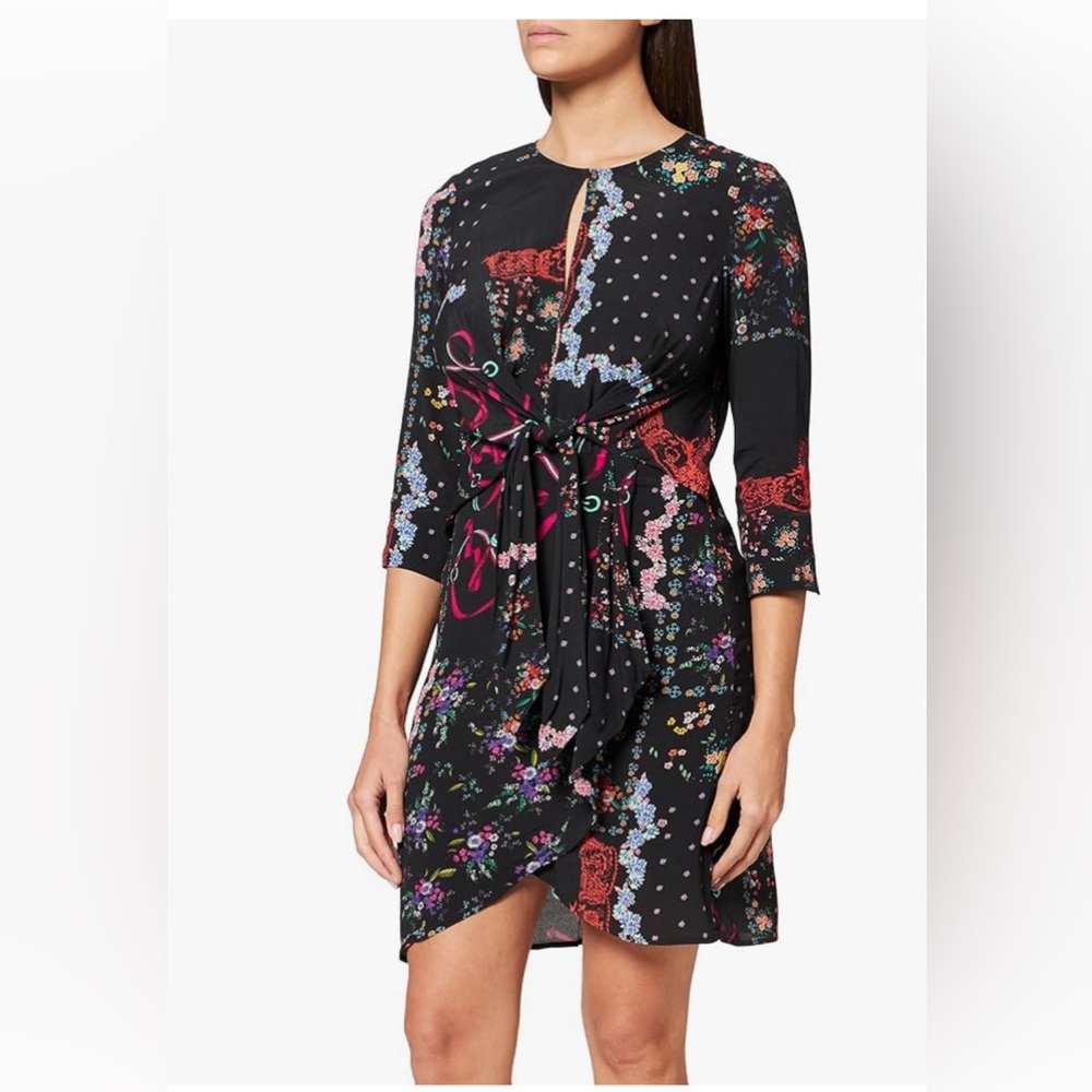 NWT Desigual leia dress black floral sz 2 (euro‎ 36)